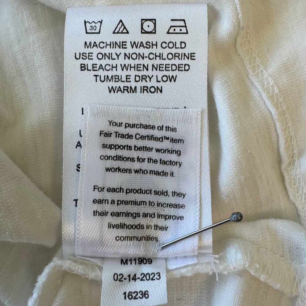 AVENTURA Organic Cotton Long Sleeve Shirt Women's Size L White Top - Picture 15 of 16